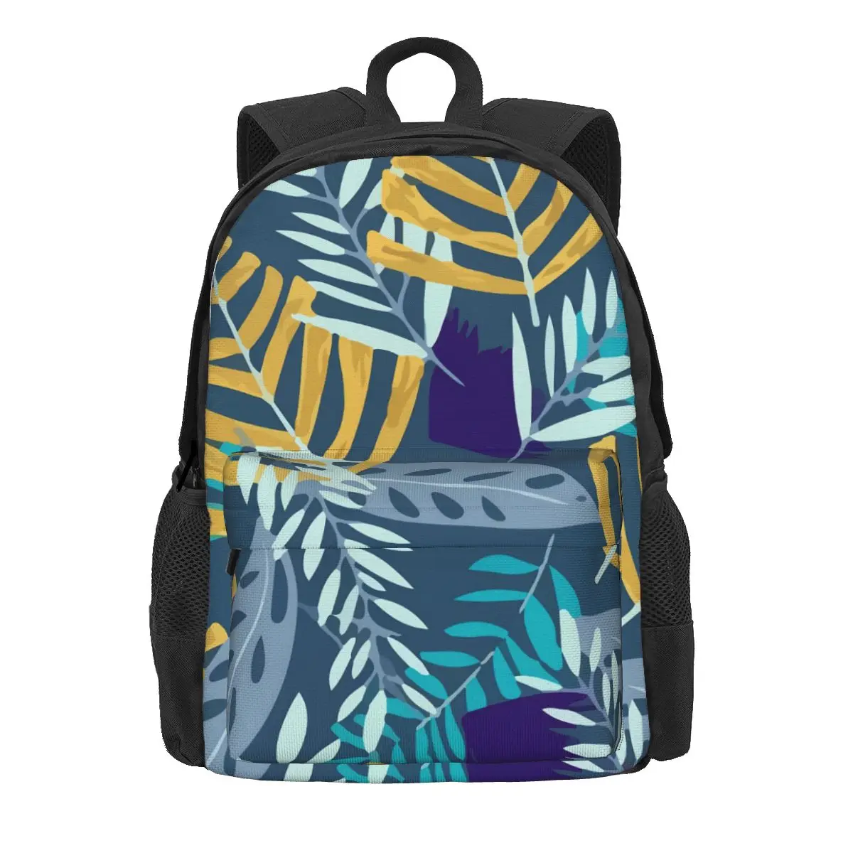 

Tropical Plants Backpack Colorful Leaves Print Sport Backpacks Boy Custom Pattern High School Bags Casual Rucksack