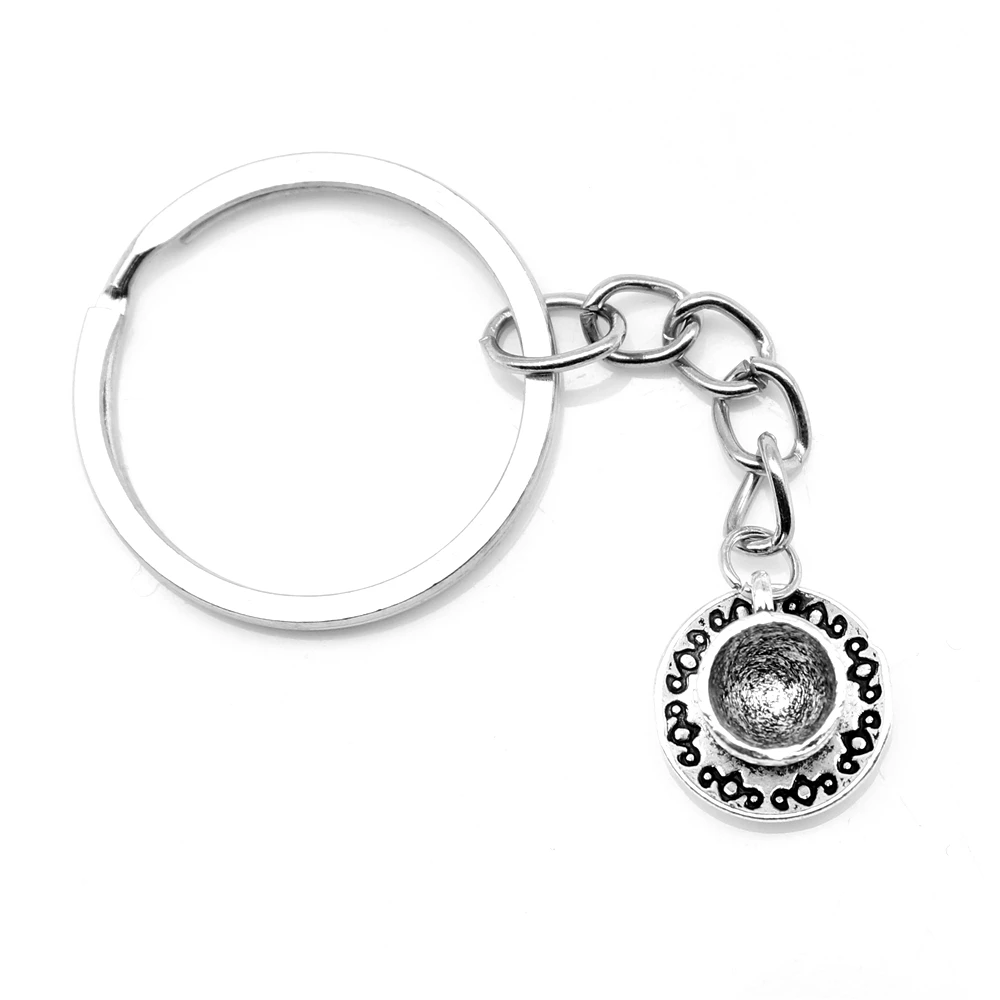 

1pcs Antique Silver Color 8x14x14cm Coffee Cup Keychain Handmade Jewerly Diy