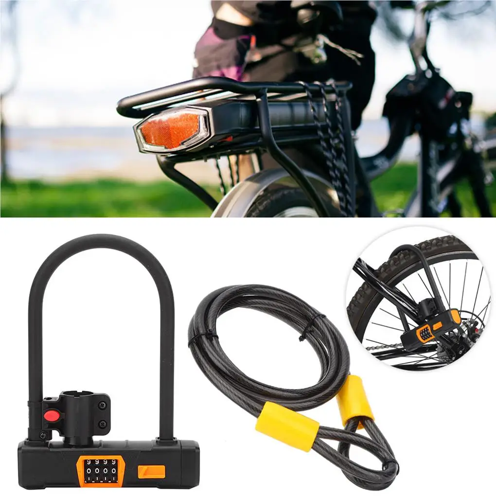 

Bike Antitheft Four Password U Lock for Electric Bicycle Motorcycle Mountainbike Riding Equipment