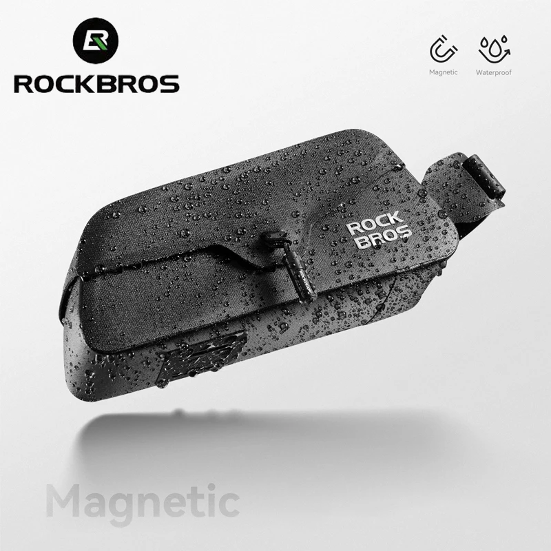 Фото ROCKBROS Магнитная присоска для велосипеда, верхняя трубчатая сумка, передняя сумка, 0,6/0,9 л, водонепроницаемая рама, сумка для хранения велосипеда, оборудование для шоссейного велосипеда MTB №1
