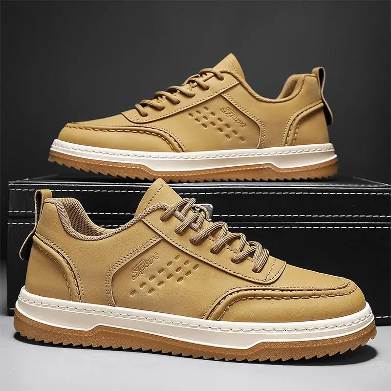 

Work Men's Shoes Autumn Breathable Youth Wear-Resistant Chef Leather Shoes Casual Sports Skate Shoes Men's Black Labor Protectio