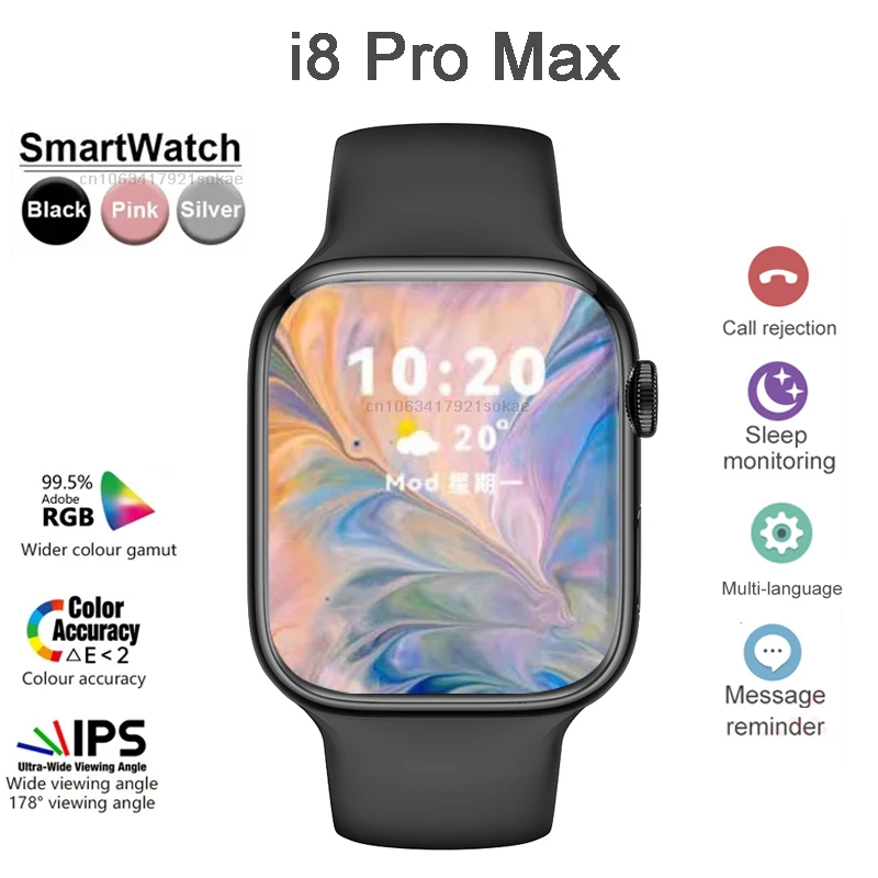 Новинка умные часы i8 Pro Max с Bluetooth мужские спортивные Смарт-часы Fintess женские на