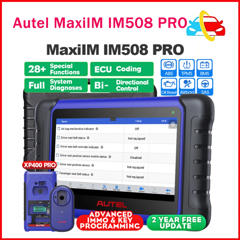 Автомобильный сканер Autel MaxiIM IM508 XP400 PRO OBD2, программатор IMMO, диагностический инструмент, универсальный ключевой программатор PK IM608