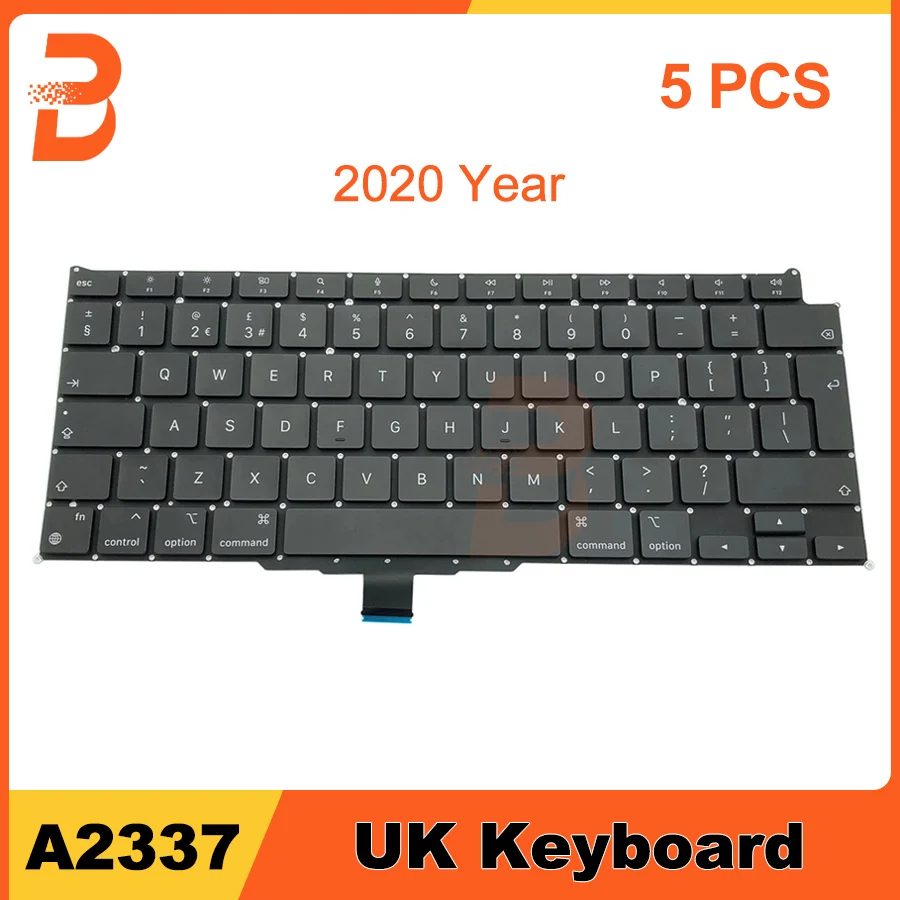 

5 шт./лот новая клавиатура A2337 для ноутбука Macbook Air 13 "M1 замена английская раскладка Великобритании 2020 год EMC 3598