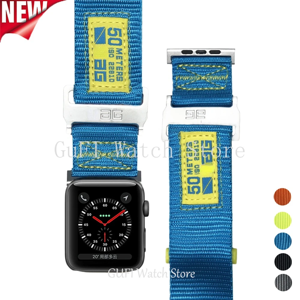 

Watch-band For Apple Watch 7/6/5/4/3/2/1/SE 42 44MM 41 45MM Fashion Straps For iwatch 38mm 40mm Nylon Sport Watch Belt Bracelet