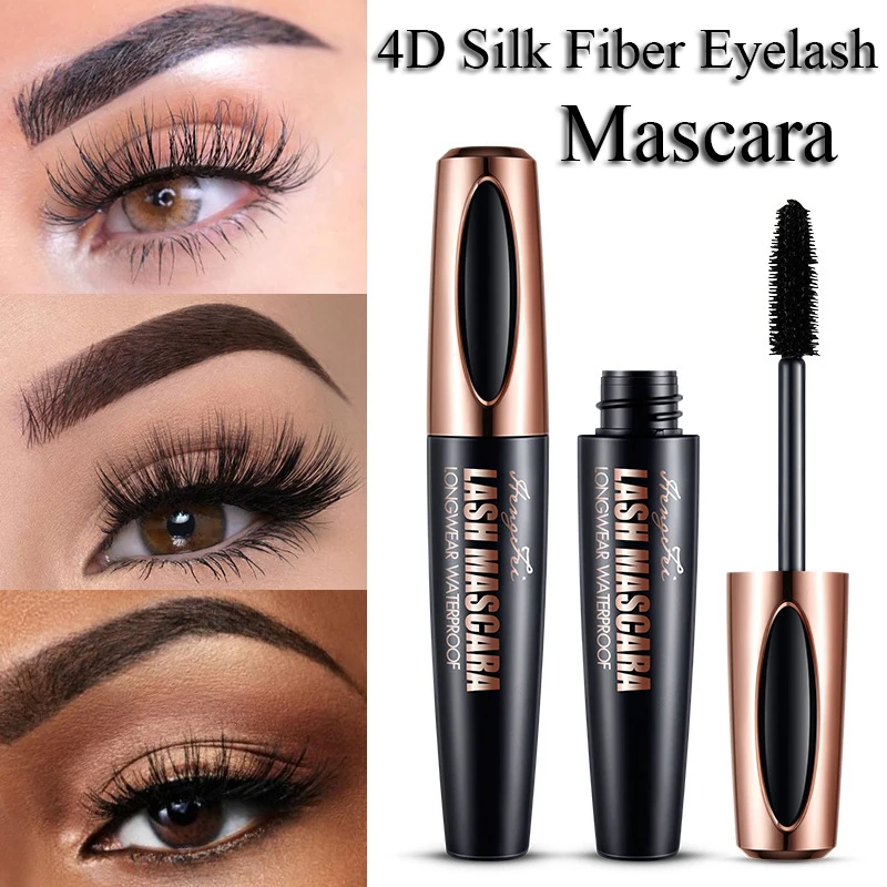 Mascara 4D Eyelashe Mascara Long Lasting Waterproof Eyelashes Extension Eye Volume Quick Dry Curl Thick Makeup Cosmetic