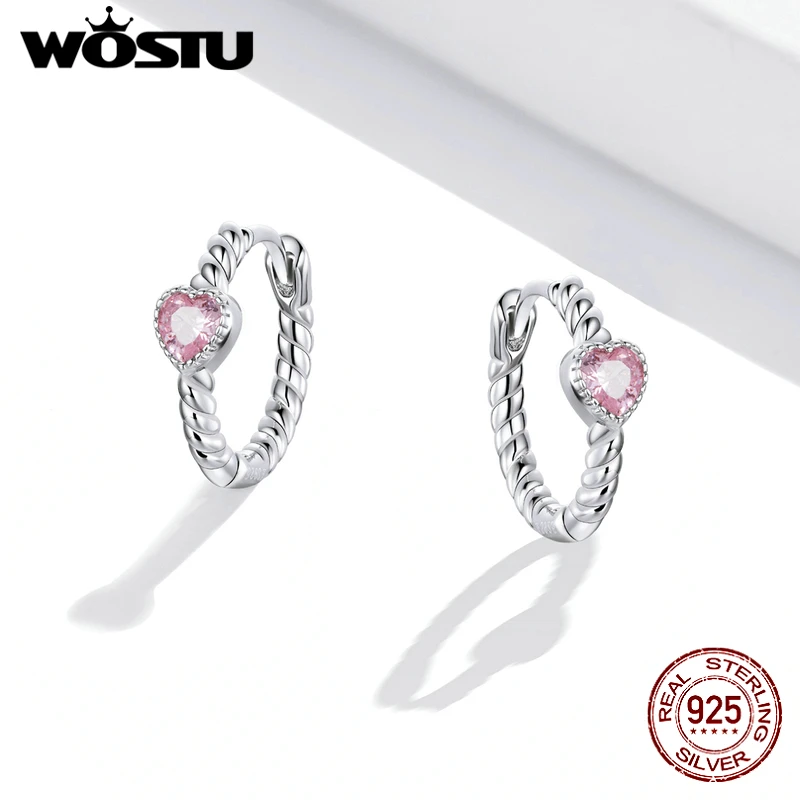 Женские серьги-кольца WOSTU из стерлингового серебра 925 пробы с голубыми морскими