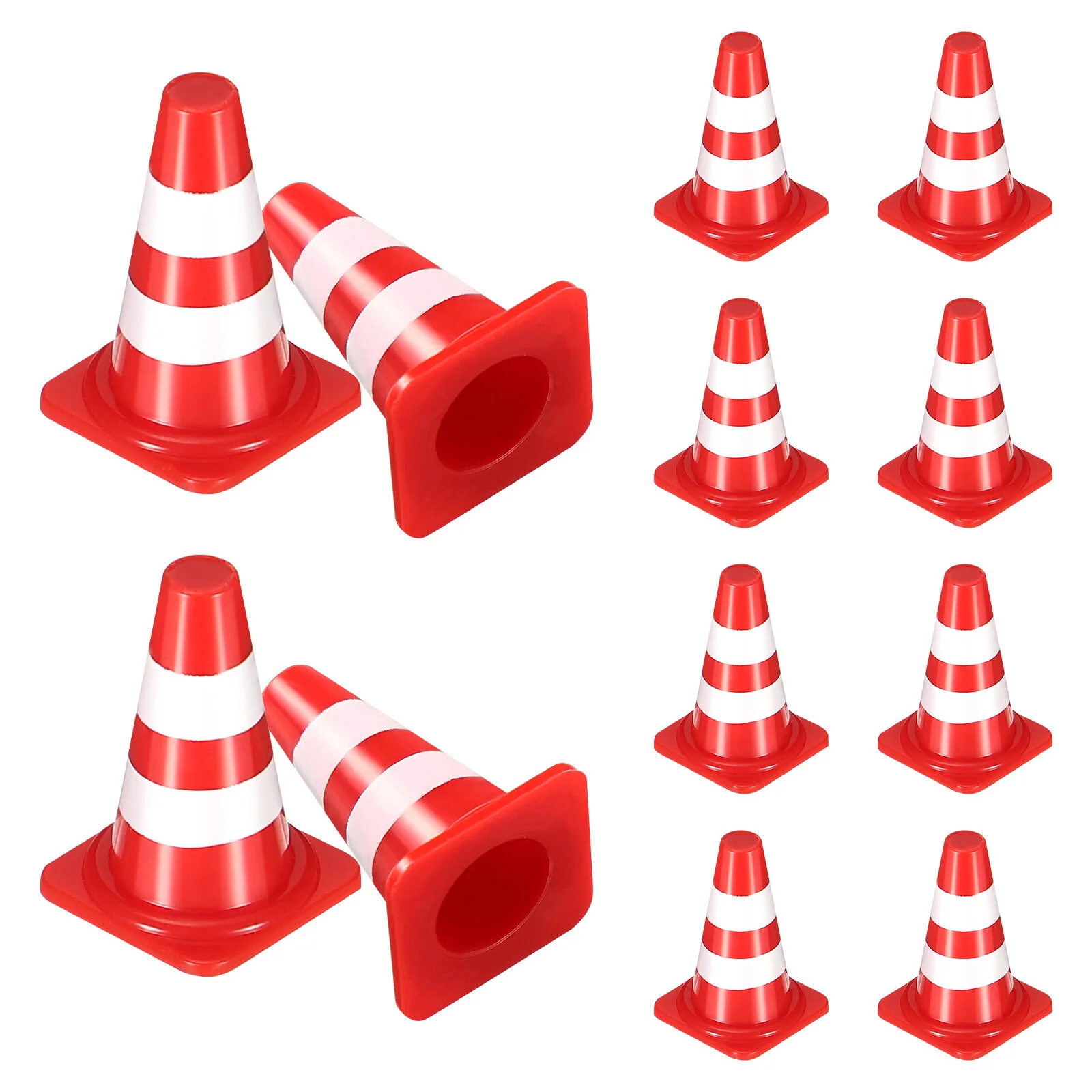 

50 Pcs Children's Toys Roadblock Simulation Props Mini Safety Cones Plastic Traffic 2.5X1X1CM Miniature