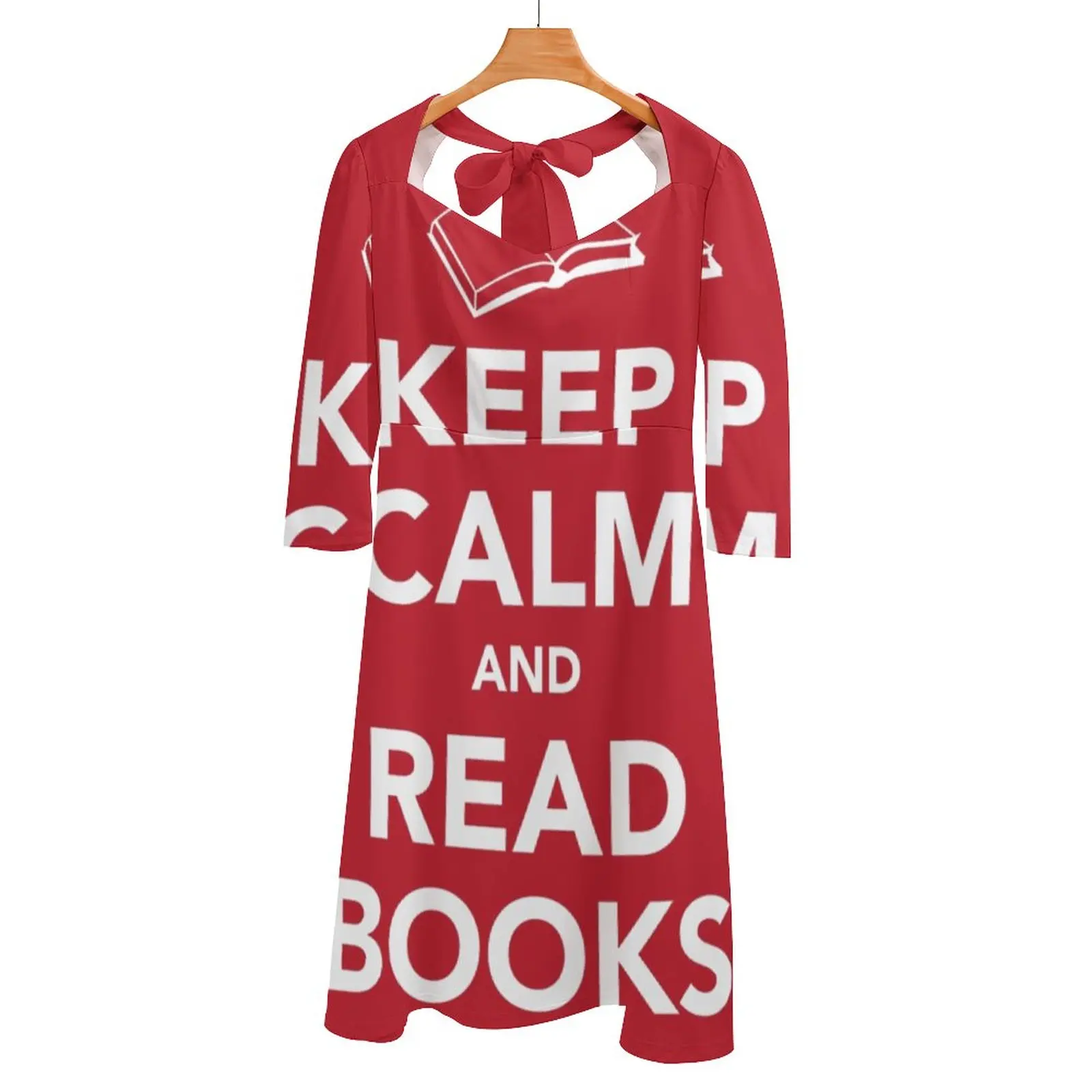 

Платье с открытой спиной и завязкой «Keep Calm & Read»