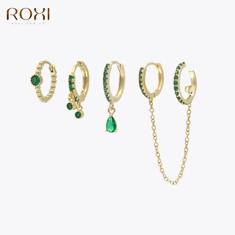 ROXI Ear Jewelry Set Water Drop Suit Earrings For Women Fashion Tassel Hoop Earring Piercing Pendientes Casual Street Jewelry