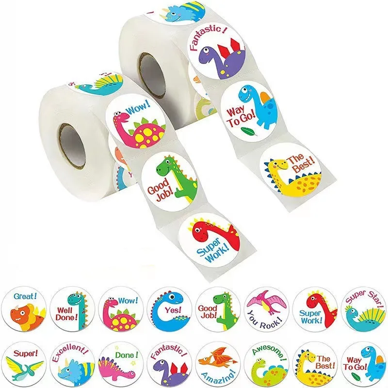 

RUOPOTY 500pcs Children's stickers Cartoon three-dimensional stickers cute small fresh dinosaur animal patterns