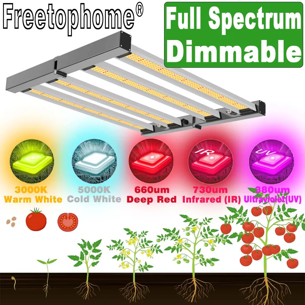 Full Spectrum Phytolamp Bars Dimmable LED Grow Light for Indoor Plant Greenhouse Tent Hydroponics Growing Systems Seed Veg Bloom