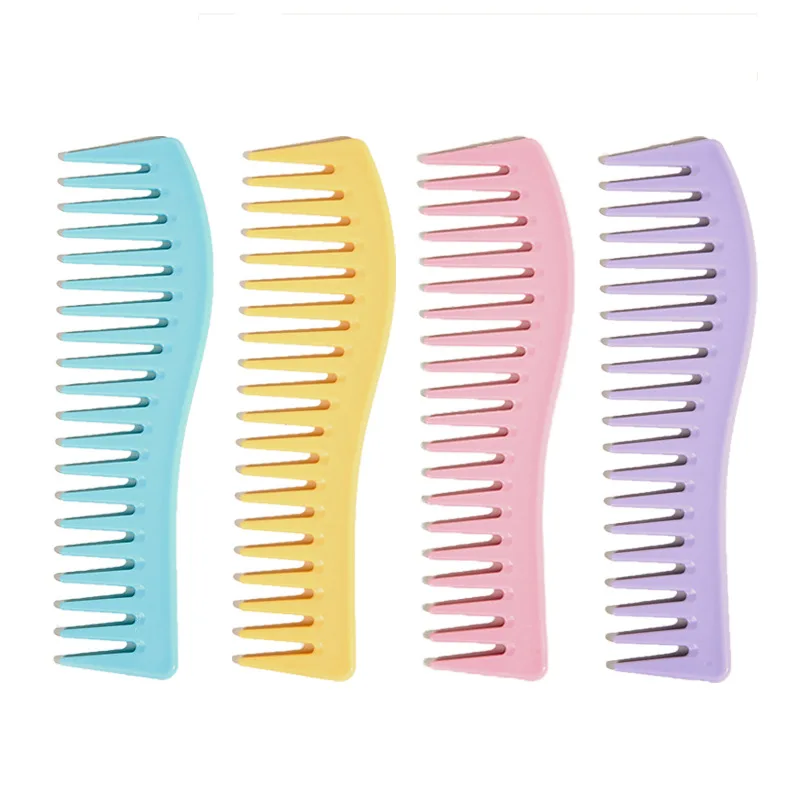 

Plastic Electroplating Hairdressing Comb Scalp Massage Hair Brush Large Wide Tooth Comb Haircut Tool Salon Barber Combs