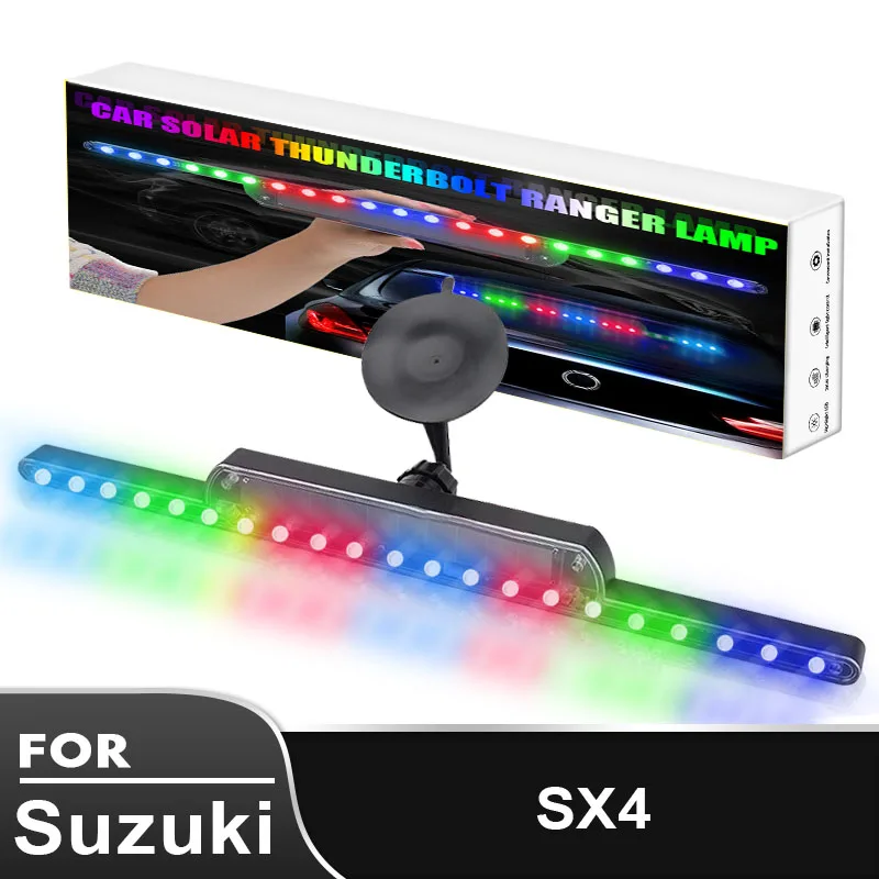 

Car LED Lights Auto Solar Colorful Warning Light Anti-rear-end Lights Car led Lamps Auto Tools Automotive Goods for Suzuki SX4