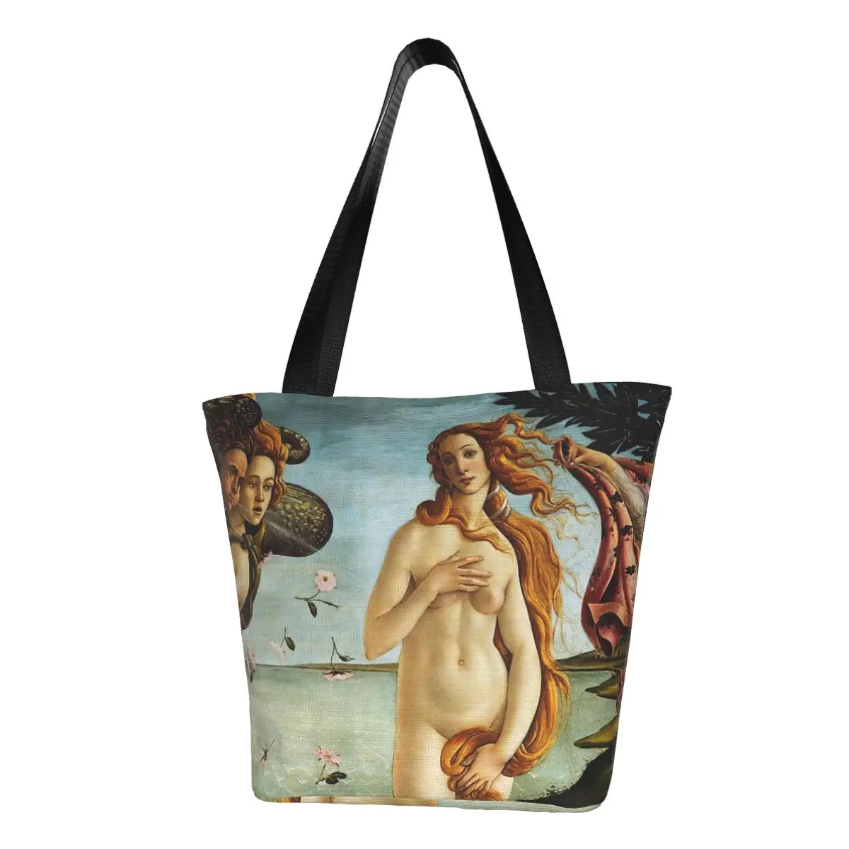 Iconic Sandro Botticelli The Birth Of Venus Shopping Bag Aesthetic Cloth Outdoor Handbag Female Fashion Bags