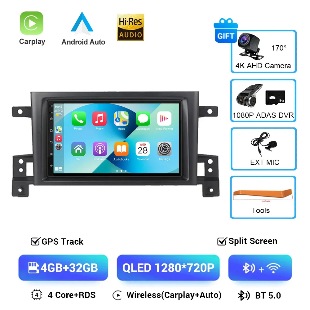 

Автомобильный радиоприемник 2din Android 16 для Suzuki Grand Vitara 3 2005-2010 2011-2015, автомобильный радиоприемник, мультимедийный плеер, GPS Carplay Androidauto WIFI