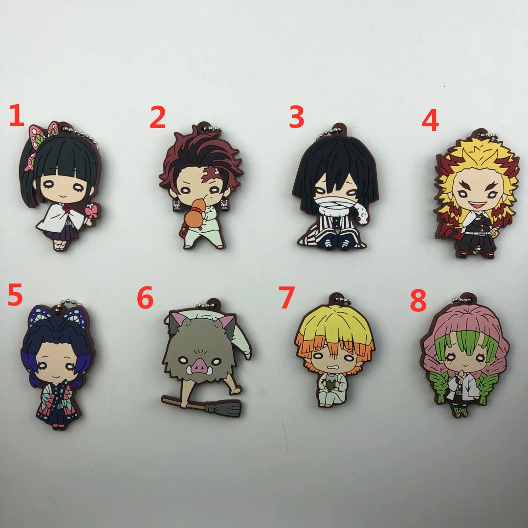 

Demon Slayer Kimetsu no Yaiba Anime Rubber Keychain Key Ring Race Straps Cosplay