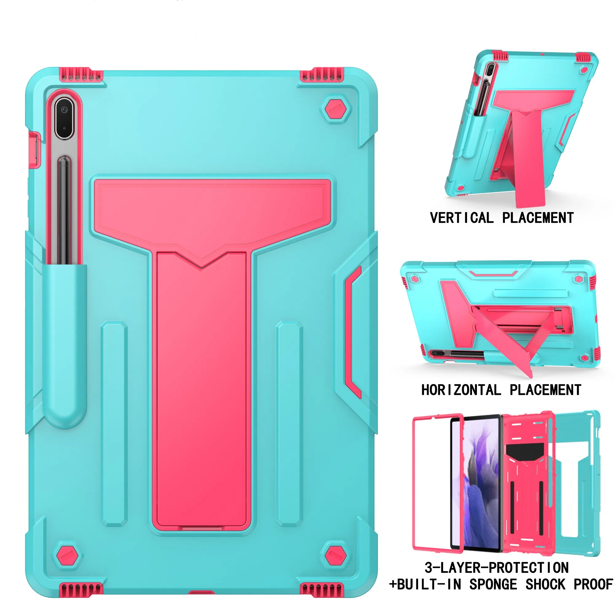 

Case for Samsung Galaxy Tab A9 SM-X110 A9 Plus SM-X210 S9 SM-X710 S9 FE SM-X510 S9 Plus SM-X810 Hybrid Cover With S Pen Holder