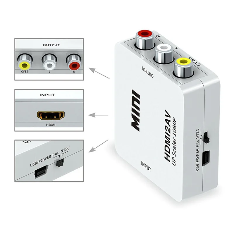 Адаптер-преобразователь HDMI-совместимый с AV HD-видео композитный преобразователь