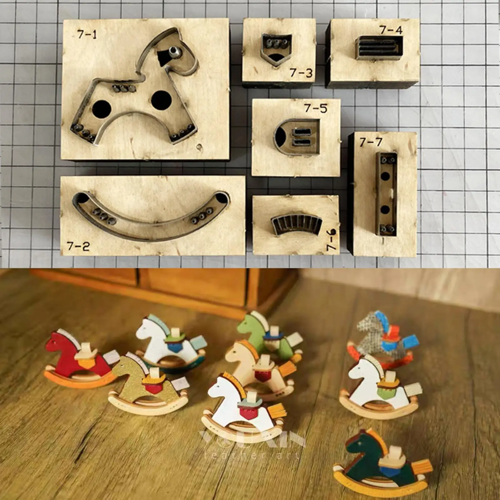 

7x DIY Punch Cutting Dies for Leather Cut Stencil Template Supplies