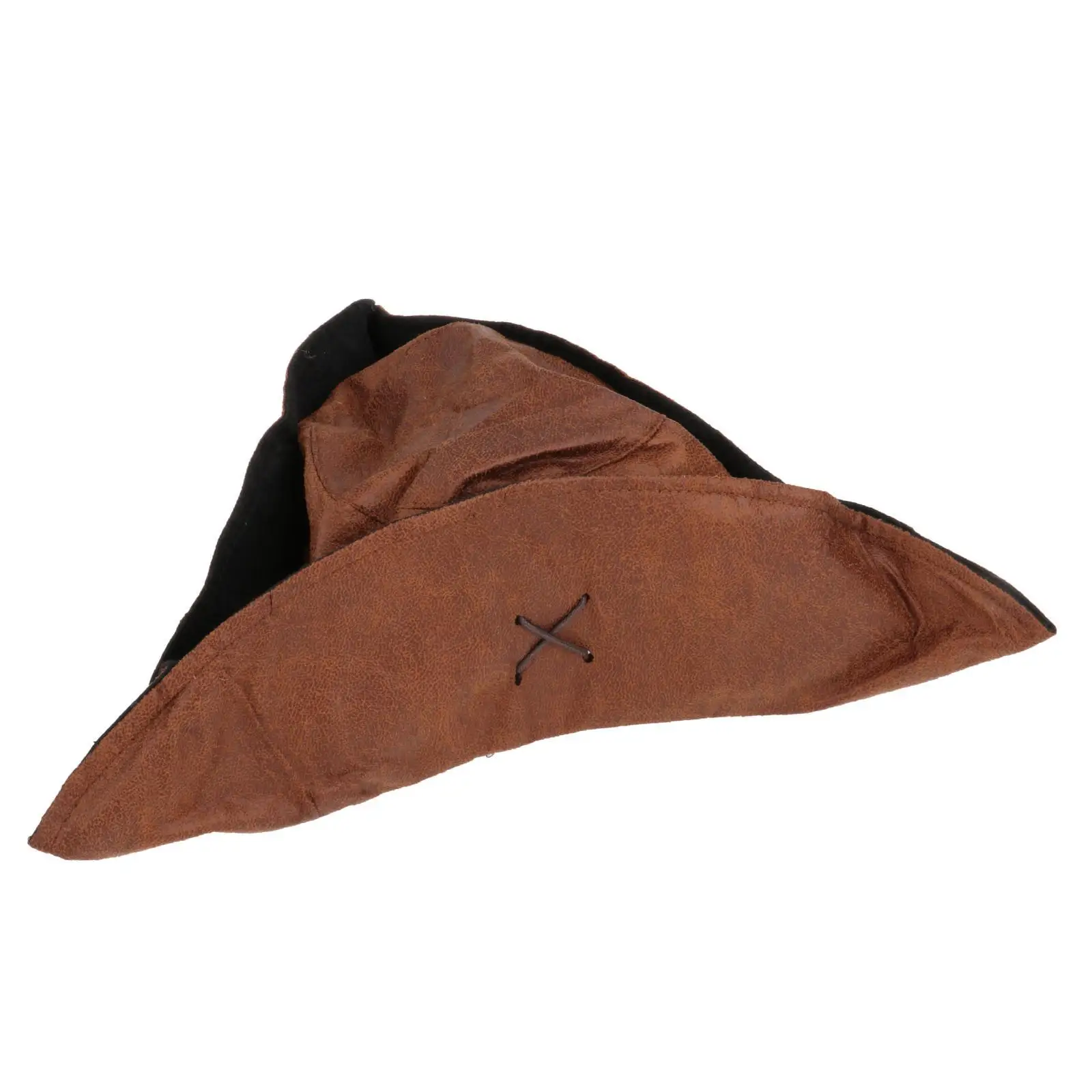 

1x Tricorn Accs Cloth Novelty Vintage Brown Gift Pirate Hat Captain for Party Unisex Kids Festival Halloween Cosplay