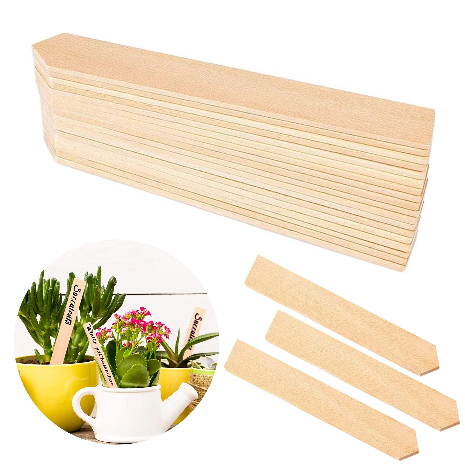 

50pcs Wooden Plant Labels Garden Seedlings Potted Sign Tags Marker Garden Labels For Flowerpot Plant Tags Vegetable Garden