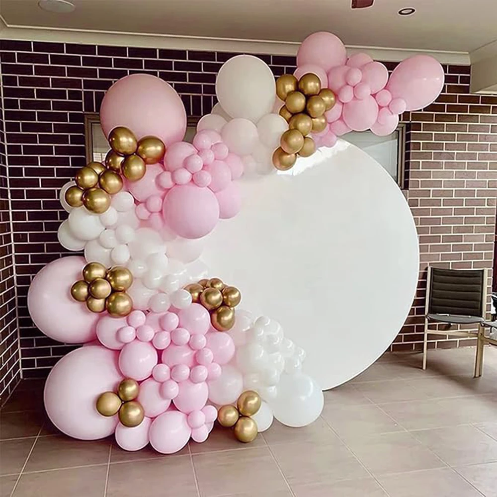 

Pink Balloons Garland White Gold Balloon Arch Kit Girl Birthday Party Gender Reveal Wedding Anniversary Baby Shower Decoration
