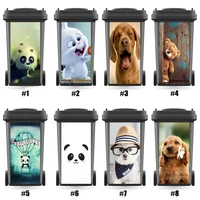 leedecal cartoon rubbish bin sticker removable self adhesive kitchen accessories wall stickers wallpaper decorations for room