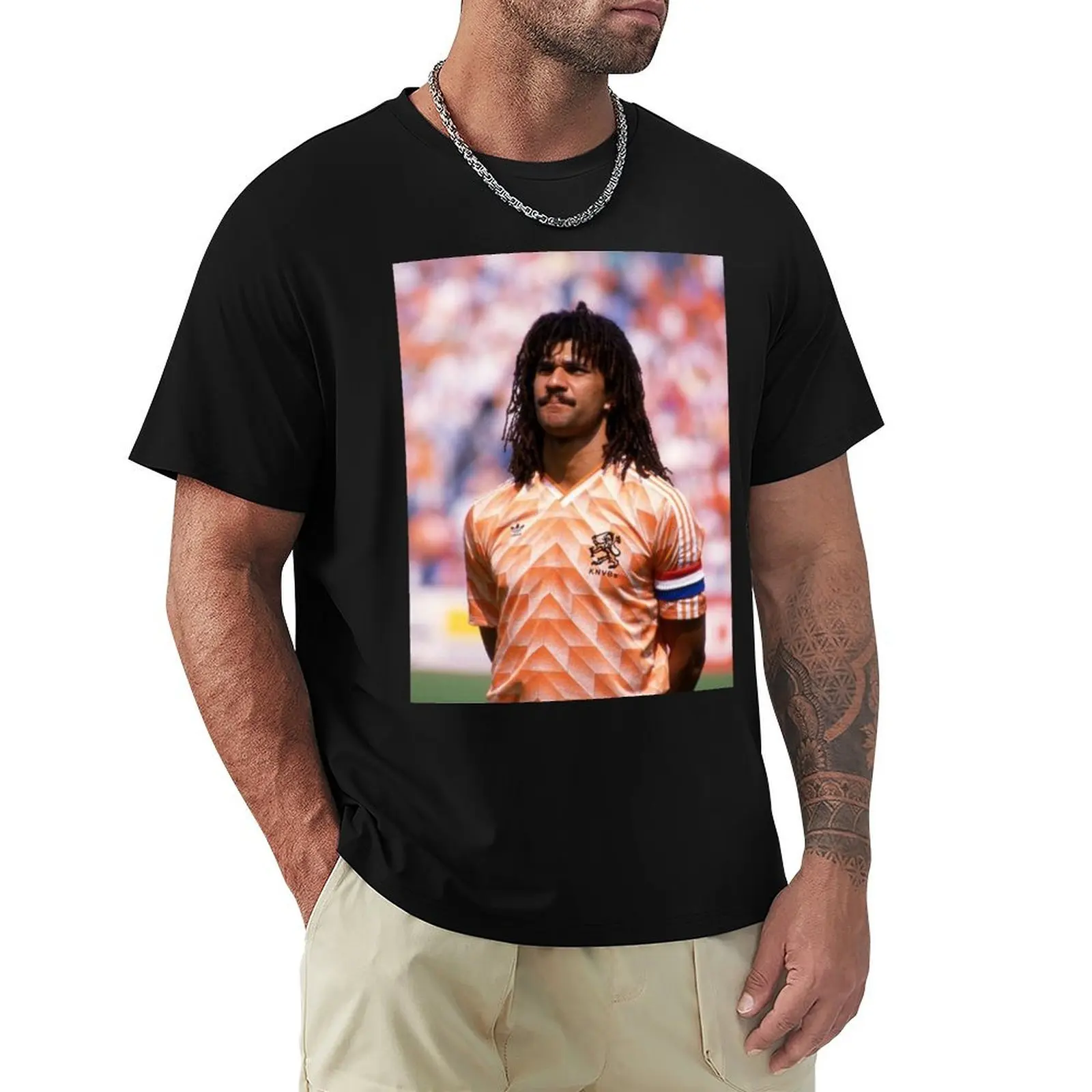 Фото Футболка Ruud Gullit для повседневной носки, базовая модель с коротким рукавом №1