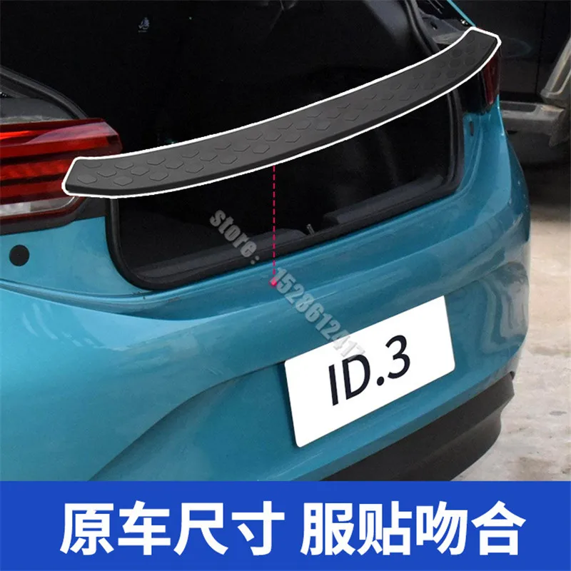 

Для Volkswagen ID.3 VW ID3 2020 2021 2022, Стайлинг заднего бампера из АБС-пластика, Высококачественная резина, защита заднего бампера, подоконник, Стайлинг ...