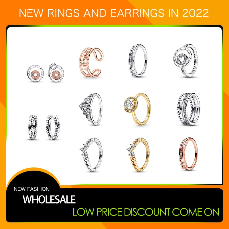 

Bracelet Wholesale Beads Charms Fashion Jewelry Original Ring for Pandora in Bulk Free Shipping 2022 New Arrival Set Gift OR022