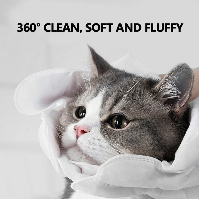 Pet Disposable Wipes Gloves Cats Bathing Wipes Dogs Washing Wipe Supplies Dog Hair Cleaning for Home or Travel Pet Accessories 2