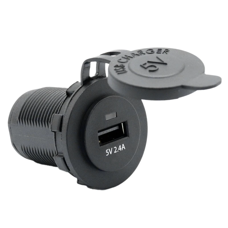 

Car Fast Charger 5V 2.4A USB Socket with LED Display Universal Waterproof Power Outlet Adapter
