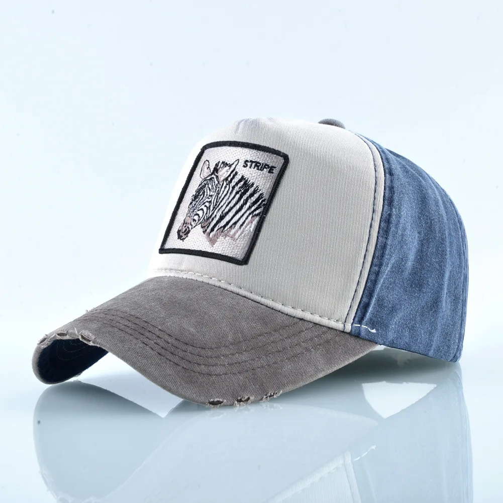 

Unisex Baseball Cap With Stripe Zebra Patch For Men And Women Four Season Snapback Trucker Hats Outdoor Breathable Casual Sport