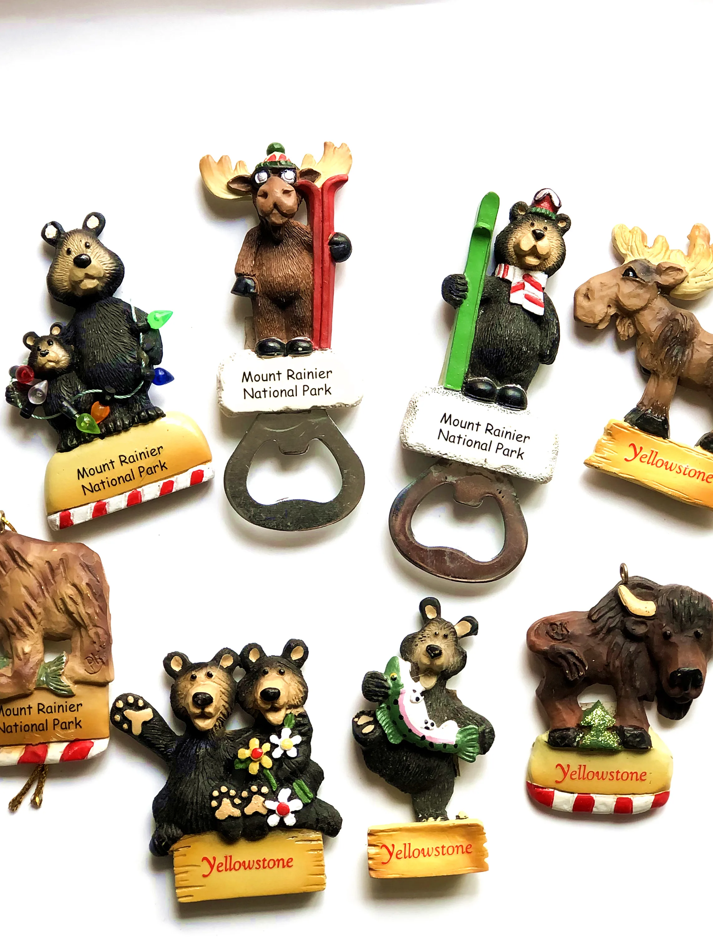 

Usa Mount Rainier National Park Yellowstone Elk Bighorn Moose Grizzly Bison Black Bear Fridge Magnet Bottle Opener Souvenir