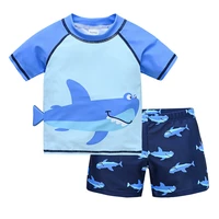honeyzone baby boy swimwear set childrens swimsuit with uv protection shark print swimming bathing suit for kids boys