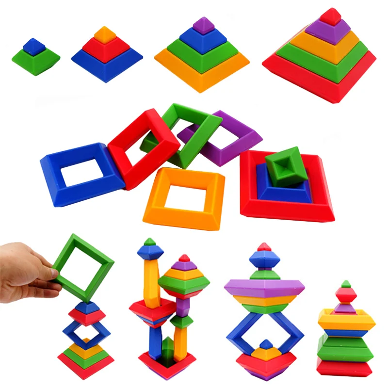 

Building Blocks Stacking Toys for Kids Stacker Toy 3D Puzzle Stem Toys Pyramid Speed Cube Creative Educational Toys for Kids
