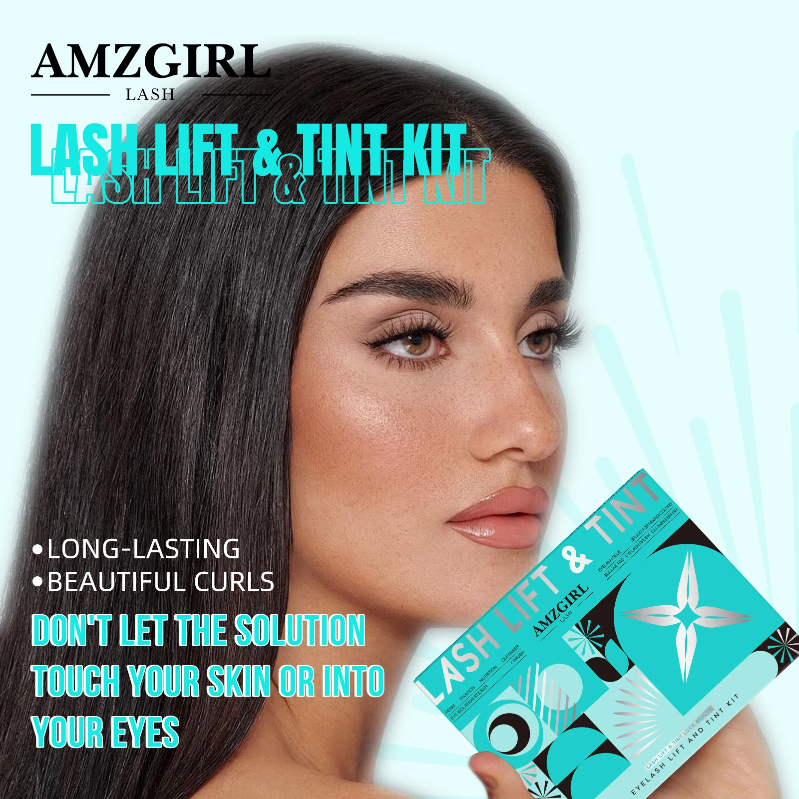 Набор для подтяжки и оттенка ресниц Amzgirl профессиональный набор краска