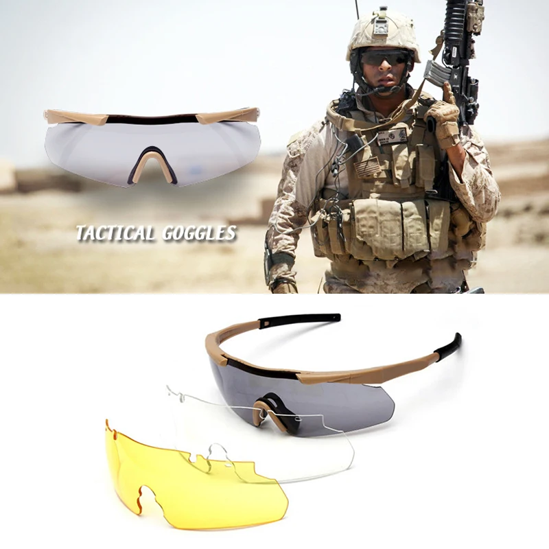 

Реальные очки CS, велосипедные очки, Тактические Солнцезащитные очки, военные очки для стрельбы, очки для верховой езды, туризма, уличные очк...