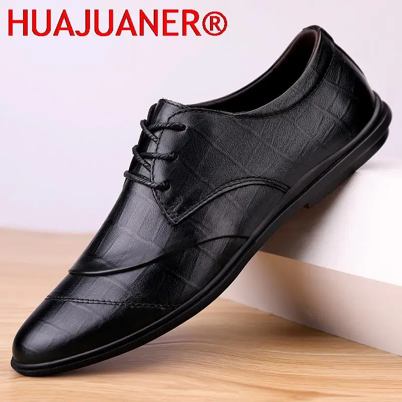

Genuine Leather Men Casual Shoes Luxury Men's Shoes Handmade Mens Loafers British Style Business Oxfords Formal Dress Shoes Men