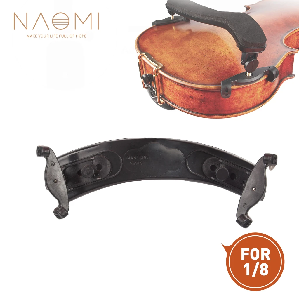 Плечевой упор для скрипки NAOMI, регулируемый плечевой упор для скрипки 1/8, пластиковый упор для скрипки 1/8, черные Запчасти для скрипки, аксесс...