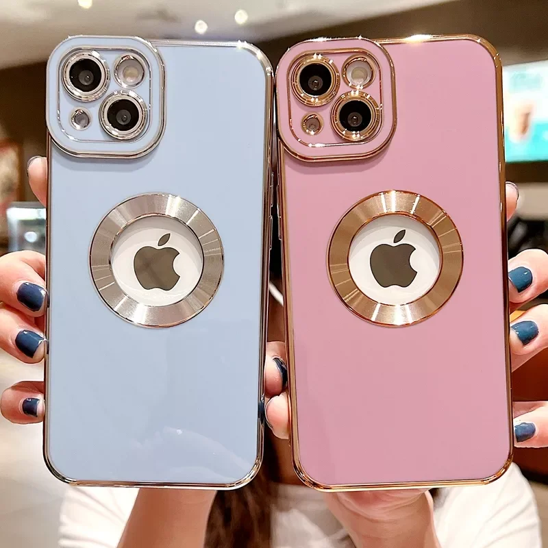 

New Fashion For iPhone 11 12 13 Pro Max XS X XR 7 8 Plus Mini Hollow Out Silicone Cases Cover Soft Electroplated Phone Case