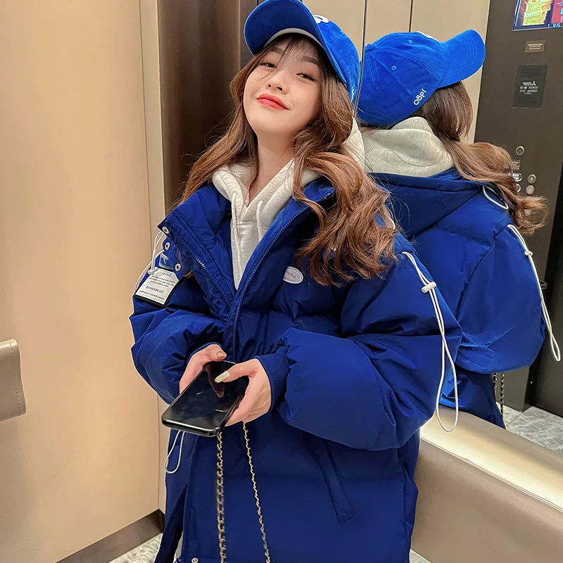 

Blue Tooling Cotton Coat Female 2022 Winter Oversize Parker Mujer Puffer Cotton Jackets For Women Black Padded Clothes Thicken