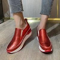 2022 fashion woman casualshoes thick bottom women flat shoesslip on studded rhinestone sneakerszapatilas mujer