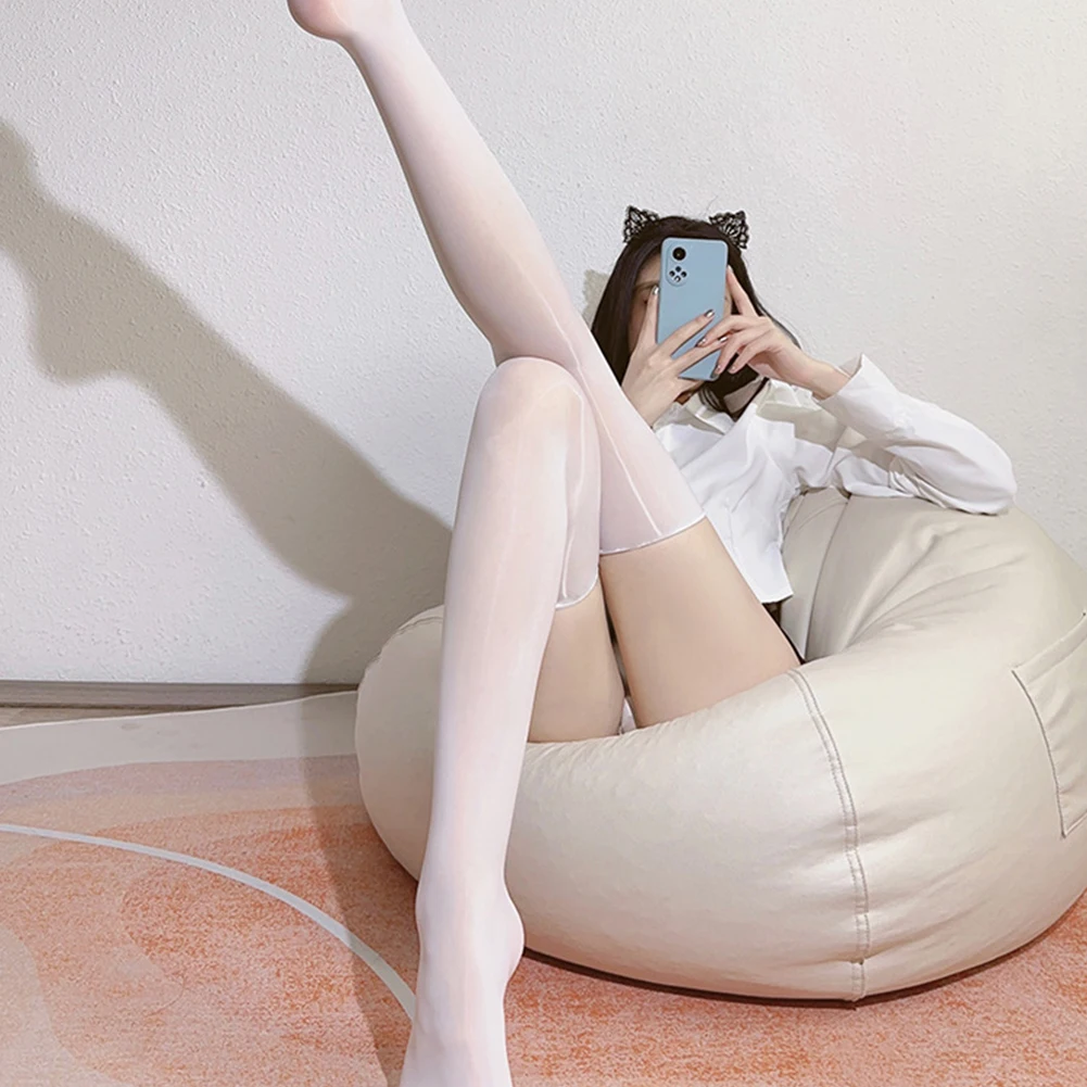 Женские масляные глянцевые чулки ультратонкие прозрачные колготки однотонные