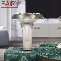 fairy modern mushroom table lamp creative design led grey glass desk light decorative for home study bedroom