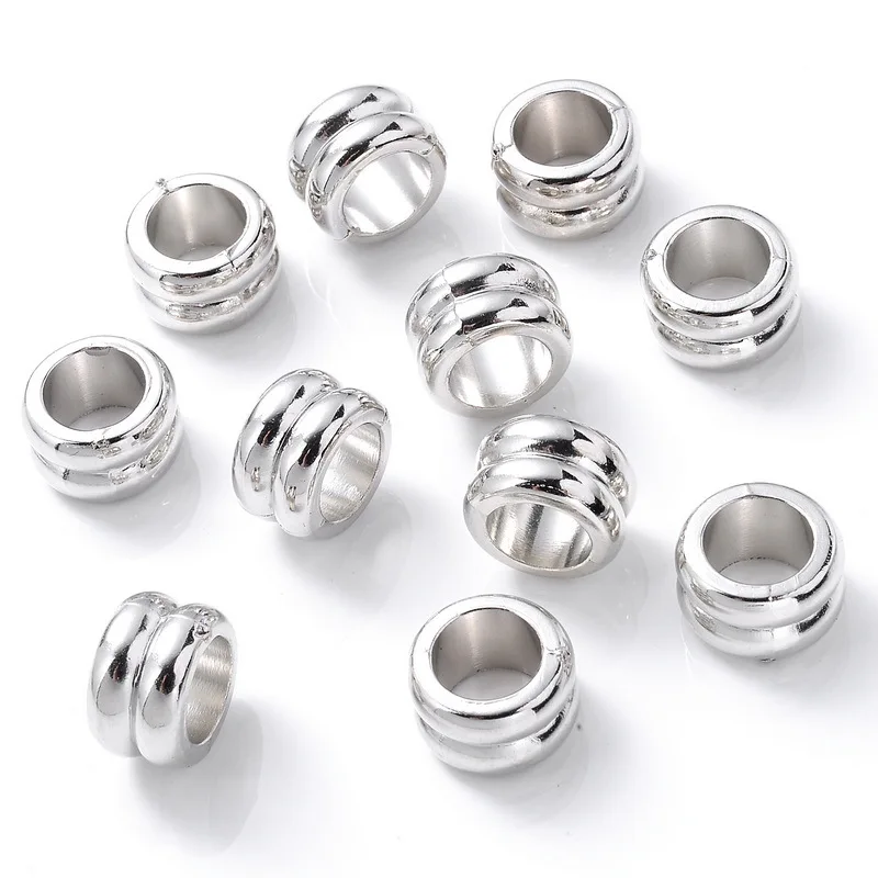 

Бусины CCB с большим отверстием, Полые бусины с отверстием для колес «сделай сам», аксессуары для изготовления ювелирных изделий, кожаного ре...