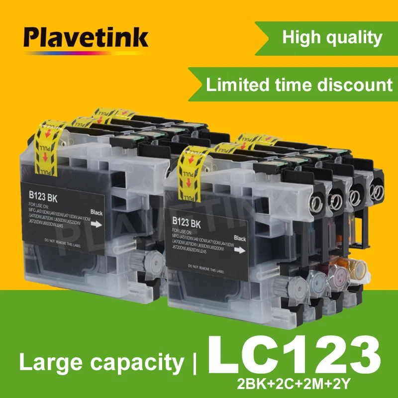 

Plavetink For Brother LC123 LC-123 LC123XL Compatible Ink Cartridge For MFC-J650DW MFC-J6720DW MFC-J6520DW DCP-J4110DW DCP-J132W