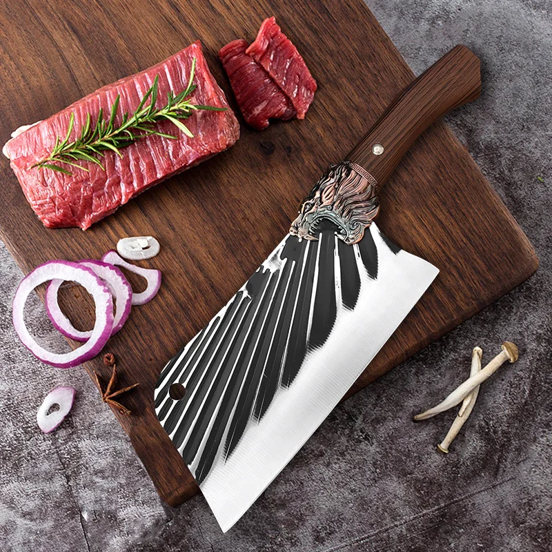 Нож из нержавеющей стали кухонные ножи мясника 8 дюймов Ручная ковка поварские с