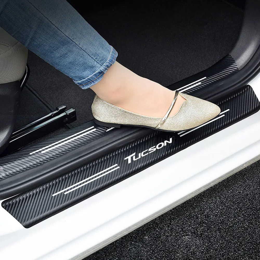 4 шт. наклейки на дверь автомобиля защитная наклейка из углеродного волокна